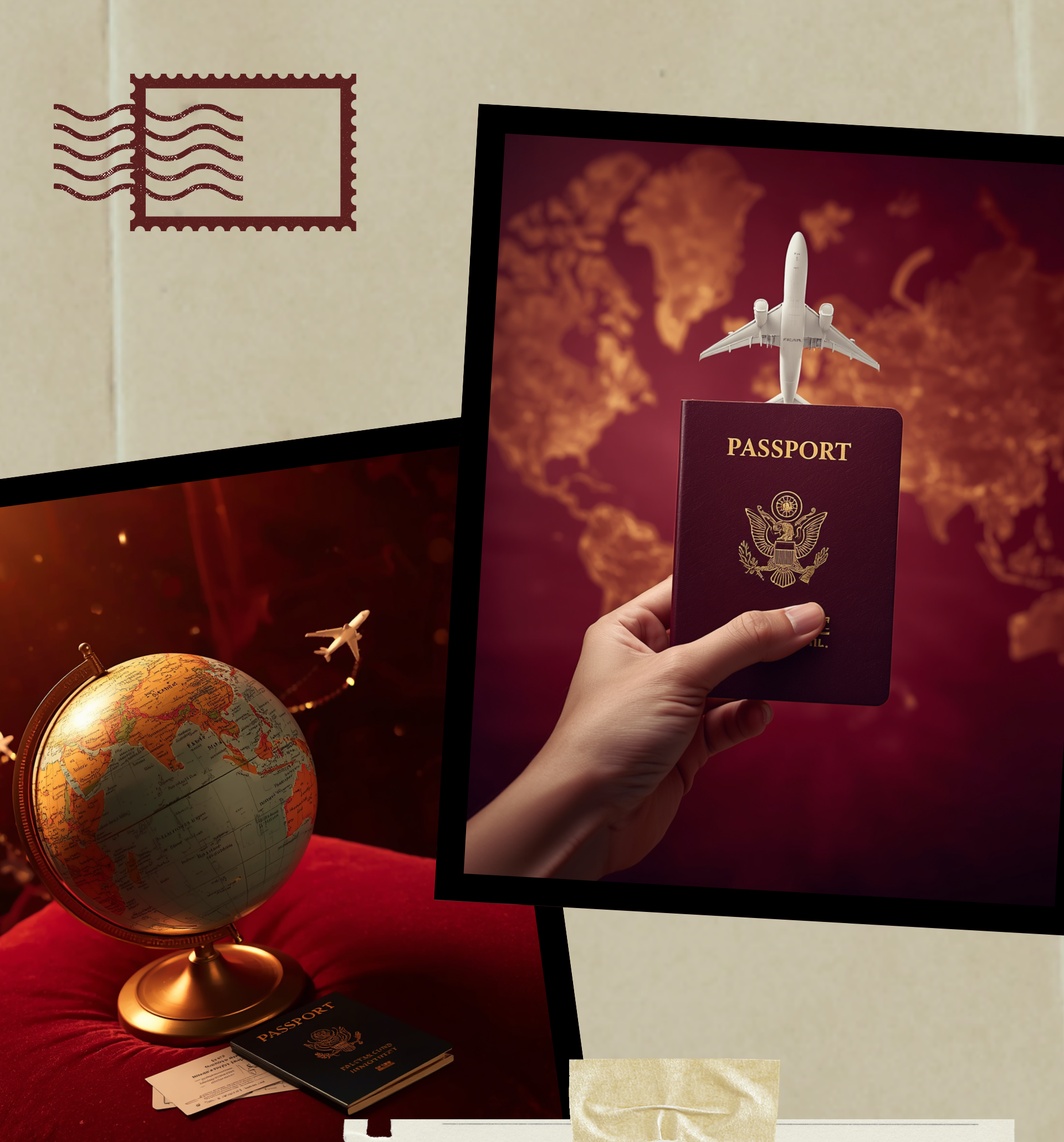 Globe, passport, and boarding pass symbolising worldwide immigration pathways